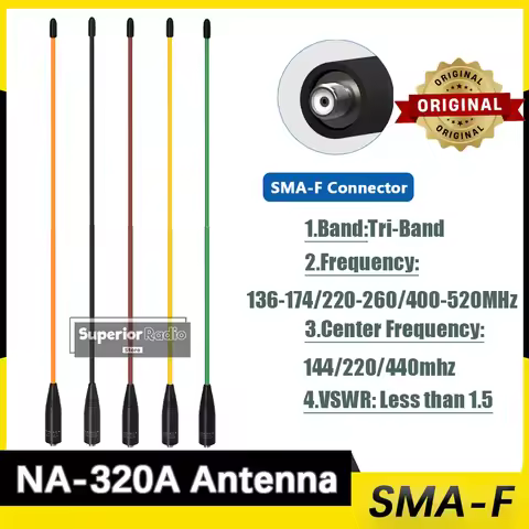 Nagoya NA-320A Antenna Soft Whip SMA-F Original Tri-Band 144-220-440Mhz Aerial For DM-1701A DM-32 TK