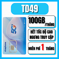 FREE THÁNG ĐẦU - Sim Data 5G Vinaphone TD49 Nhận Ngay 100Gb/Tháng Tốc Độ Cao Vào Mạng Thả Ga Gia Hạn
