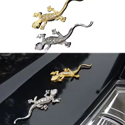 3D Rhinestone Diamond Lizard Gecko Car Sticker Decoration Badge Emblem Car-Styling Crystal Creative 
