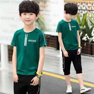 2023 Summer Baby Boys Clothes Suit Cotton T-shirt + Breeches Pant 2PCS Set Kids Clothing Sport for 3