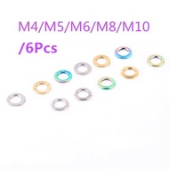6Pcs Titanium GR5 Alloy Washer M4 M5 M6 M8 M10 Titanium Flat Washer DIN912 Titanium Spacer for Bicyc