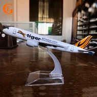 Singapore Airlines Tiger Airways A320 Aircraft Model Airbus 320 Aeroplane Diecast Alloy Metal Plane 