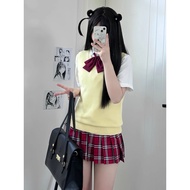 Jk Vest Sweater Women Solid Color Basic JK Uniform Pullover Sweater Vest Spring Autumn Japanese Clas