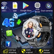 สมาร์ทวอทช์4G LTE 1.54นิ้ว4GB + 64GB กล้อง HD คู่ WIFI Bluetooth GPS NFC แบตเตอรี่800mAh Android ผู้ชายผู้หญิงสมาร์ทวอท์ช