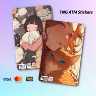 CUTE CAT OWNER KUCING TNG - TOUCH N GO STICKER CARD / NEW ATM CARD STICKER COVER, TNG CARD, ATM