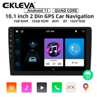 EKLEVA 10/9นิ้ว2 Din วิทยุติดรถยนต์แอนดรอยด์12 GPS อเนกประสงค์การนำทางบลูทูธ2.5D หน้าจอแยกสัมผัสเครื