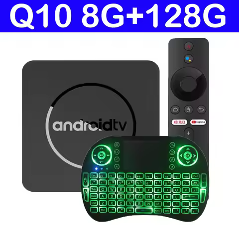 Original Q10 Smart TV Box Android 14 ATV Ram 4GB 8GB Rom 64GB 128GB Dual Wifi 2.4G&5G 8K Video Googl