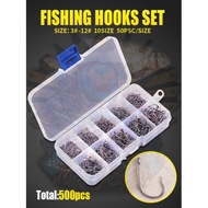 500pcs MATA KAIL PELBAGAI SAIZ,MATA PANCING, Fishing Hooks Mixed Size Set Mata Kail Pelbagai Saiz