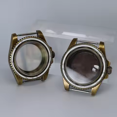 Bronze 40mm Men‘s Watch Case Sapphire Crystal Glass For Seiko NH35 NH36 NH38 NH34 Automatic Movement