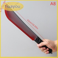 huayou Decorative Bloody Axe Realistic Looking Plastic Halloween Fake Machetes Statue Sickle Knife H