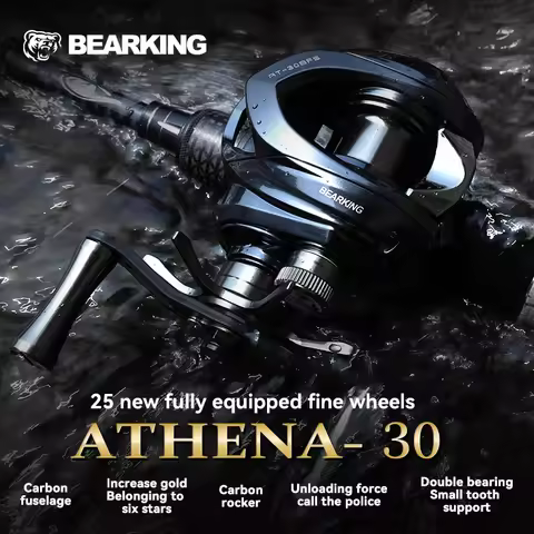 BEARKING New Athena Ultra Light Carbon 133g micro droplet wheel short shaft 7.1:1 Speed Ratio double