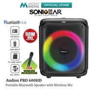 SonicGear AudioX Pro 600HD Portable Bluetooth Speaker with Wireless Mic Karaoke Set Mikrofon Wireles