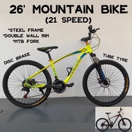 VVM: 26' MOUNTAIN BIKE 21 SPEED GEAR BICYCLE BASIKAL GUNUNG DEWASA NAIK DISC BRAKE FORK 26 TANK