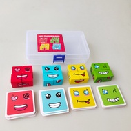 Face Changing Cube Emoji change building block kid Expression Match change Puzzle Child games 变脸魔