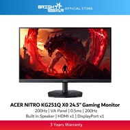 ACER Nitro KG251Q X0 200Hz 24.5" Gaming Monitor - VA/0.5ms/FHD/HDMI/DisplayPort