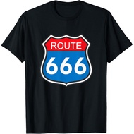 Men's cotton T-shirt Route 666 v6 - Dark Road Sign Parody Humor T-Shirt