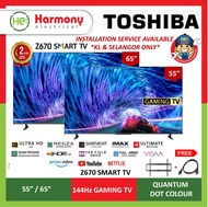 (FREE DELIVERY KLANG VALLEY) TOSHIBA 55Z670MP / 65Z670MP 55" / 65" Quantum 4K 144Hz Direct LED Gaming Smart TV + Free HDMI + Bracket