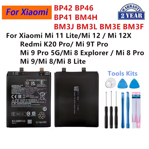 BP42 BP41 BM4H BM3J BM3L BM3E BM3F BP46 Battery For Xiaomi Mi 12 X/Mi 11 Lite/Redmi K20 Pro/Mi 9 Pro