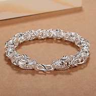 925 Italy Silver Bracelets Women's Dragon 18cm Charm Bracelets Fashion Unisex Jewellery