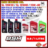 100% ORIGINAL BOON SIEW HONDA BSH ENGINE OIL 4T FULLY SYNTHETIC 10W40 NEW MODEL FULLY &amp; SEMI SYTHETIC 10W30 SCOOTER 4AT