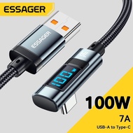Essager 7A USB Type C Cable Elbow Digital Display Fast Charge USB C Cable For Huawei Mate60 Pro Sams
