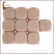 [kokiya] 10PCS Naural  Blank Dice D6 30mm Game Dice for Kids DIY Decorating Games Wood