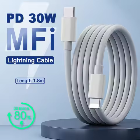 For iPhone 14 13 Lightning Cable PD 30W Fast Charging Cord MFi Certified USB C to Lightning For Appl