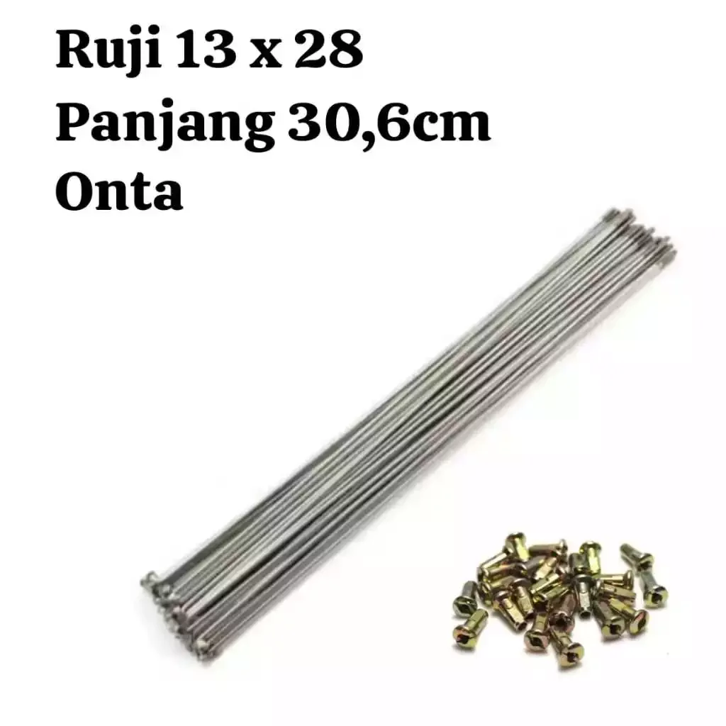 Ruji Sepeda 28 Inch Outdoor 13 x 28 Panjang 306cm Bahan Besi Warna Crom Untuk Kebutuhan