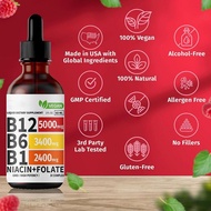 Vitamin B12 and B6 Liquid Drops, Sublingual Complex, 5000mcg Vitamin B12 dan B6 Cecair Titisan Kompl