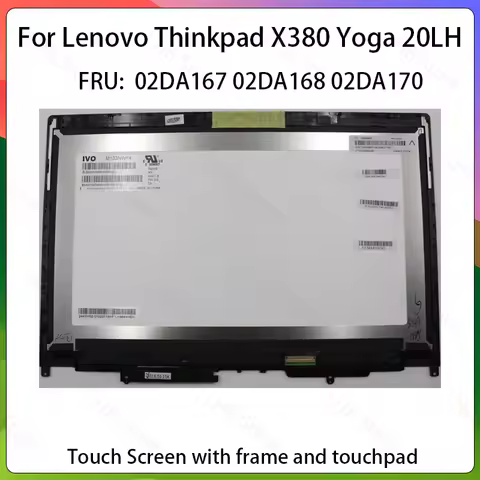 02DA167 02DA168 02DA170 13.3 Inch FHD For Lenovo Thinkpad X380 Yoga 20LH LCD Display Touch Screen Di
