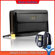 Mens Leather Wallet Clutch Bag Handbag Wrist Bag For Mens Business Wallet
