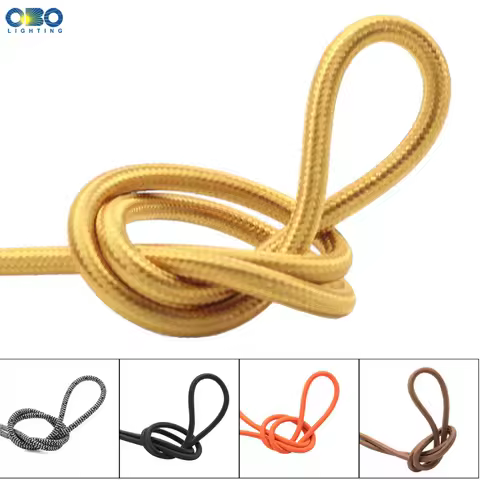 2*0.75mm Electrical Wire Pendant Lamp Cable Twisted Textile Overhead Cord Edison Pendant Light Wire 