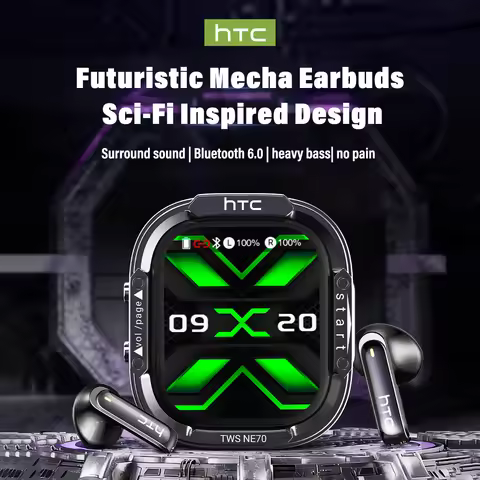 HTC NE70 Wireless Bluetooth Earphones Touch Screen TWS in Ear AI Translate Earbud Noise Reduction Ga