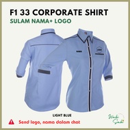 Baju Korporat Perempuan Nama + Logo Light Blue F1 3310 Oren Sport Corporate Shirt
