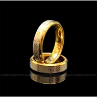 [TERMURAH] cincin titanium couple motif IC ikatan cinta warna kuning