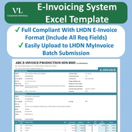 VL E-Invoicing System Excel Template Automated Full Compliant LHDN E-Invoice Format LHDN MyInvoice B