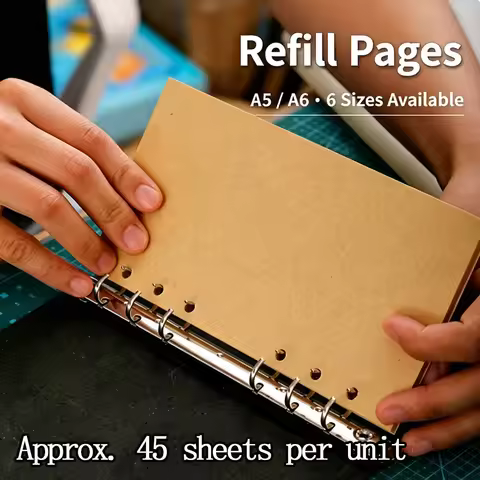 Loose‑leaf Refill Pages, Detachable, Handmade DIY Journal Traveler's Notebook, Standard 6‑hole A5 A6
