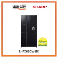 Sharp SJ-FX660W-BK 650L Multi Door Refrigerator