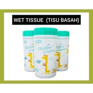 BABY WIPES / BABY WET TISSUE / TISU BASAH BABY / EXCUE BABY WIPES