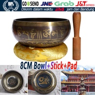 Exquisite 3 Buah Tibetan Bell Singing Bowl Buddhism dengan Stick dan Pad Untuk Meditasi Buddha Buddh