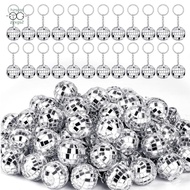 50Pcs Mini Disco Ball Keychain, Mirror Disco Ball Bulk Keyring Party Favors for 70s 80s Disco Party 