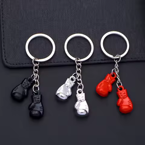 Creative 3D Boxing Glove Pendant Keychain Fitness Club Fight Gym Event Gift