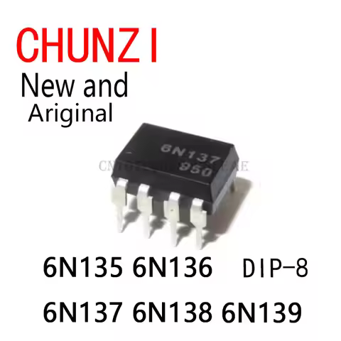 10Pcs New and Original Light Coupling Into Optoisolator Photoelectric Coupling DIP-8 6N135 6N136 6N1