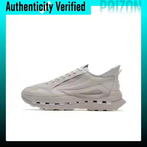FILA KM Synthetic Leather Cushioning Breathable Support Low top Running Shoes Men's Silver Gray F12M