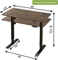 BilBil 48 inches 1.2M Electric Standing Desk Single Motor Desk  Height Adjustable Stand  Desk Laptop