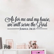 Joshua 24:15 Bible Verses Vinyl Wall Stickers Quotes Scripture Word Bedroom Decals Home Decoration Removable Murals DW12816