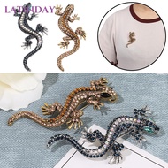 LATINDAY Lizard Gecko Brooch Jewelry Gift Suit Accessories Rhinestone