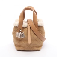 [二手] Dior迪奧手提包 DiorAlps Toujours Vertical Nano Macro Cannage S6100OMTU_M62E 米色/白色剪羊毛皮革 DiorAlps Dior