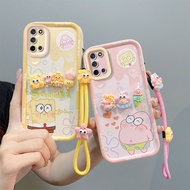 Casing Oppo A92 / A72 / A52 / CPH2059 / CPH2061 / CPH2069 TPU 3D kartun telefon bimbit dengan tali t