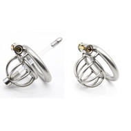 sheyi Super Small  Cage Male Chastity Device 304 Stainless Steel Cock Ring Cock Cage With Urethral Catheter Chastity Belt CB6000